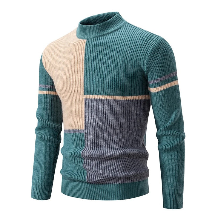 Klassischer Rundhals-Herrenpullover aus hochwertigem Strickmaterial