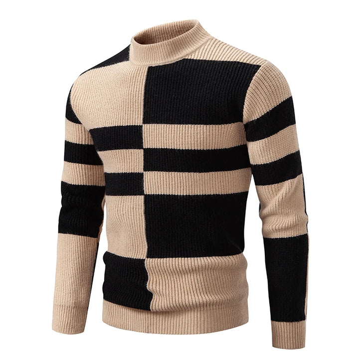 Klassischer Rundhals-Herrenpullover aus hochwertigem Strickmaterial