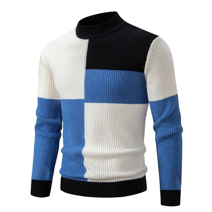 Klassischer Rundhals-Herrenpullover aus hochwertigem Strickmaterial