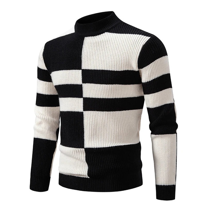 Klassischer Rundhals-Herrenpullover aus hochwertigem Strickmaterial