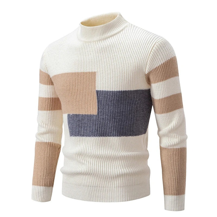Klassischer Rundhals-Herrenpullover aus hochwertigem Strickmaterial