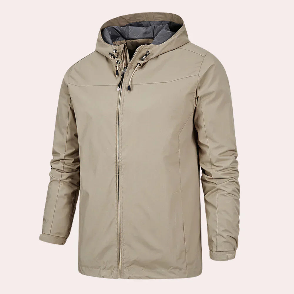 Leichte Outdoor-Windjacke mit verstellbarer Kapuze