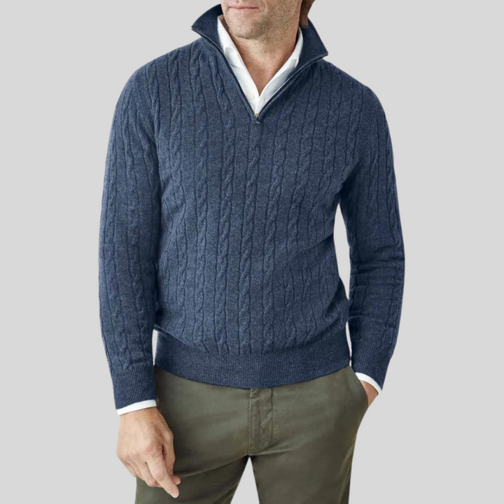 Luxuriöser Kaschmir-Reißverschluss-Pullover für Herren