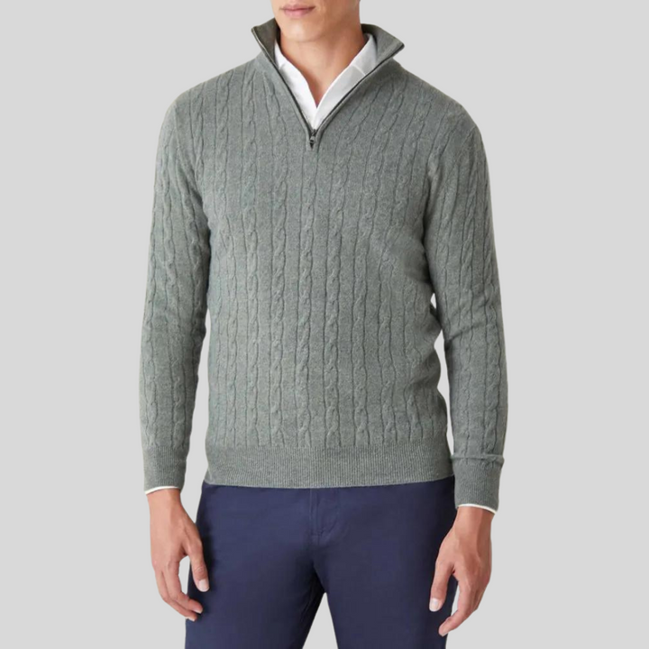 Luxuriöser Kaschmir-Reißverschluss-Pullover für Herren