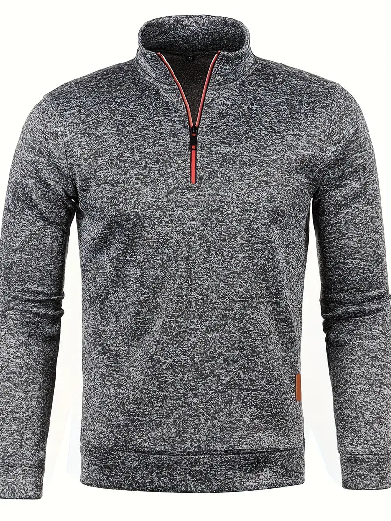 Modischer Herren Fleece Pullover mit Halbreißverschluss – Idealer Begleiter für jede Gelegenheit
