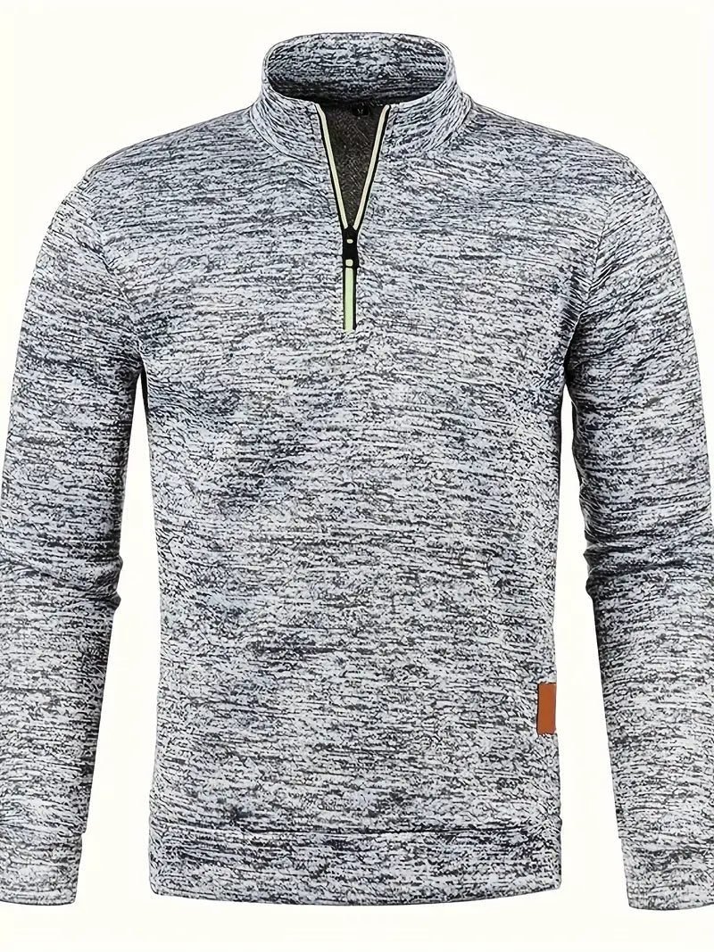 Modischer Herren Fleece Pullover mit Halbreißverschluss – Idealer Begleiter für jede Gelegenheit