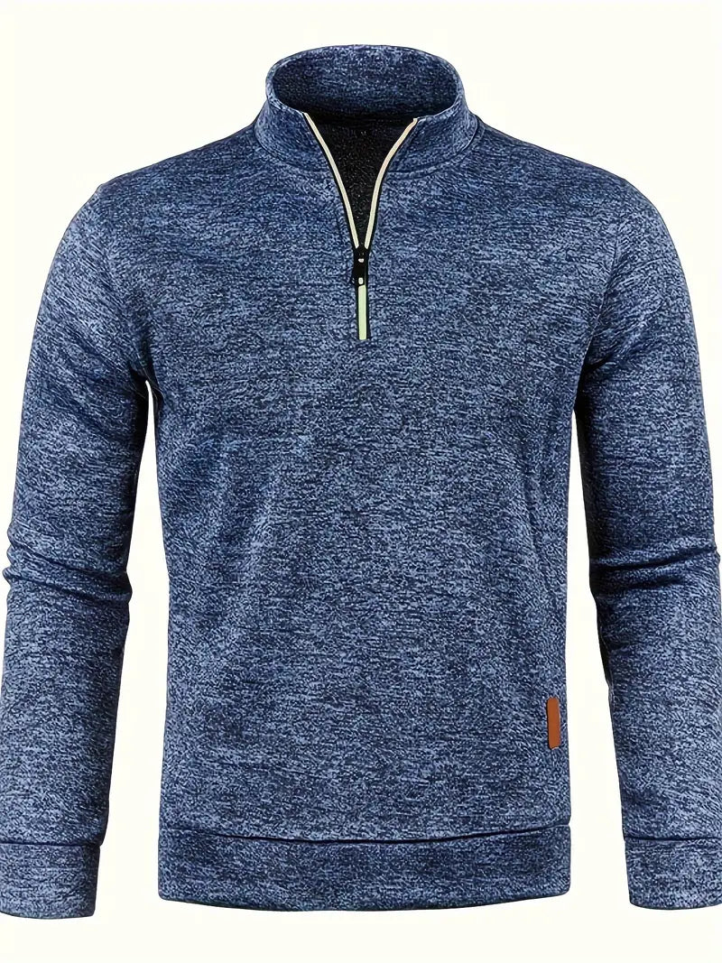 Modischer Herren Fleece Pullover mit Halbreißverschluss – Idealer Begleiter für jede Gelegenheit