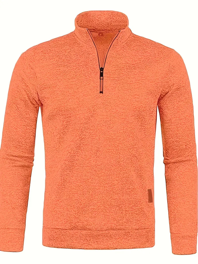 Modischer Herren Fleece Pullover mit Halbreißverschluss – Idealer Begleiter für jede Gelegenheit