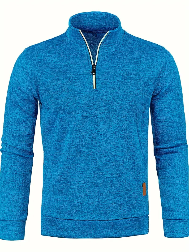 Modischer Herren Fleece Pullover mit Halbreißverschluss – Idealer Begleiter für jede Gelegenheit