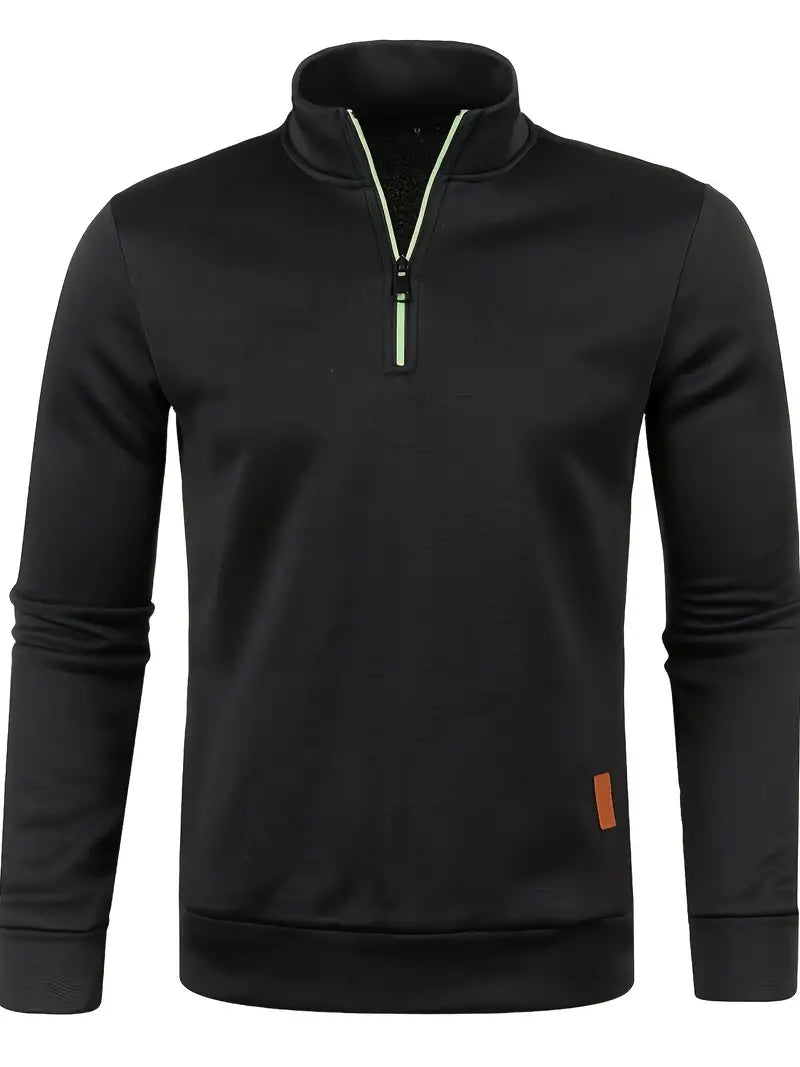Modischer Herren Fleece Pullover mit Halbreißverschluss – Idealer Begleiter für jede Gelegenheit