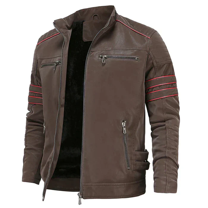 Robuste Herren Motorrad-Lederjacke für stilvolle Abenteuer