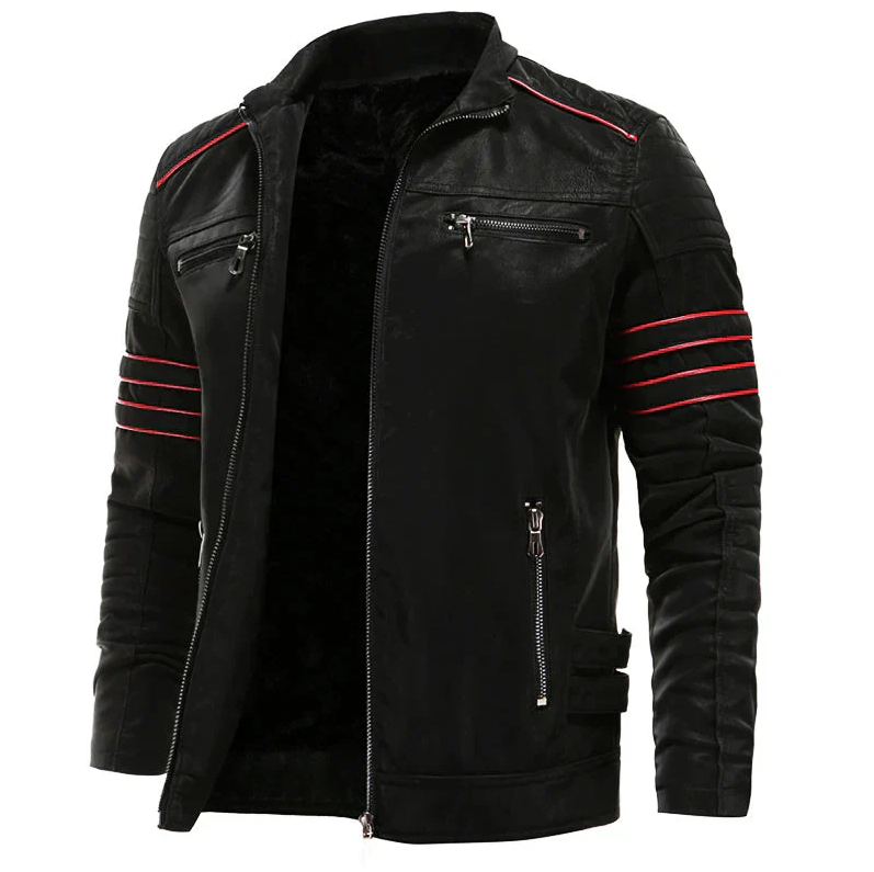 Robuste Herren Motorrad-Lederjacke für stilvolle Abenteuer