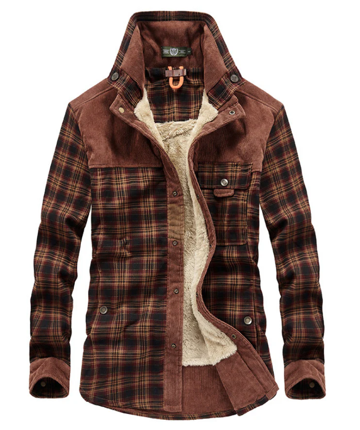 Stylischer Flanell-Wintermantel für Herren mit modernem Stehkragen