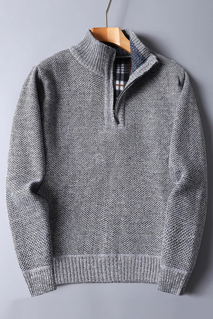 Stylischer Strickpullover für Herren mit praktischem Reißverschluss