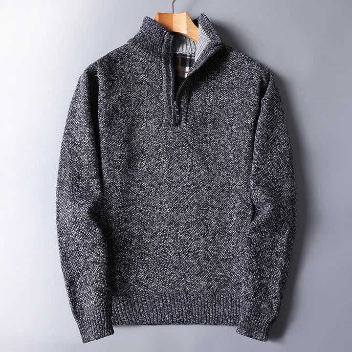 Stylischer Strickpullover für Herren mit praktischem Reißverschluss