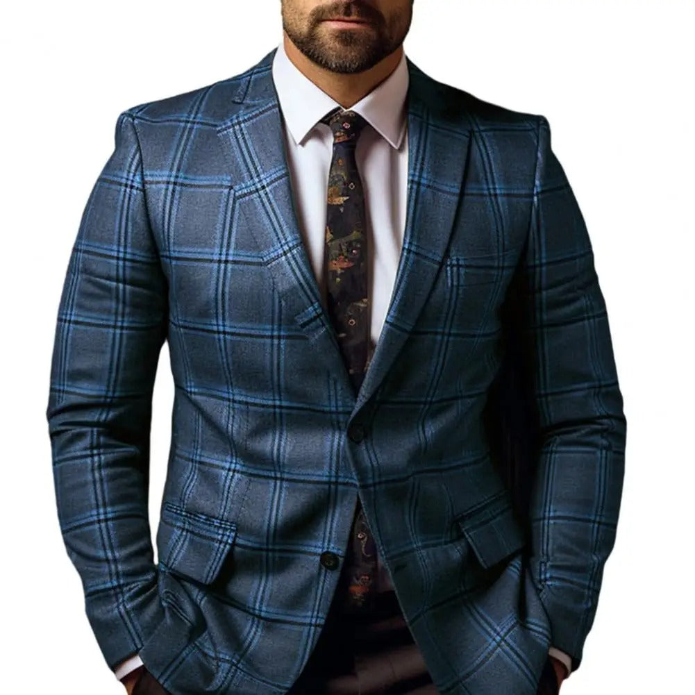 Sven | Herrenblazer mit Karomuster und schmalem Schnitt für elegante Auftritte