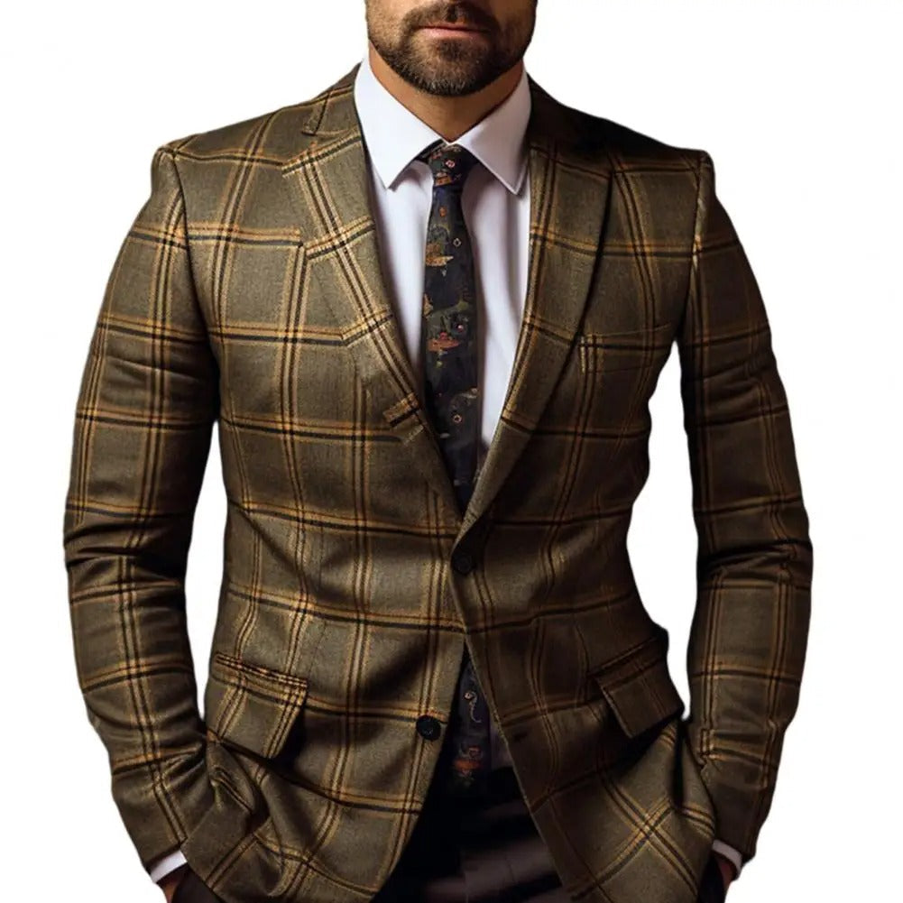Sven | Herrenblazer mit Karomuster und schmalem Schnitt für elegante Auftritte