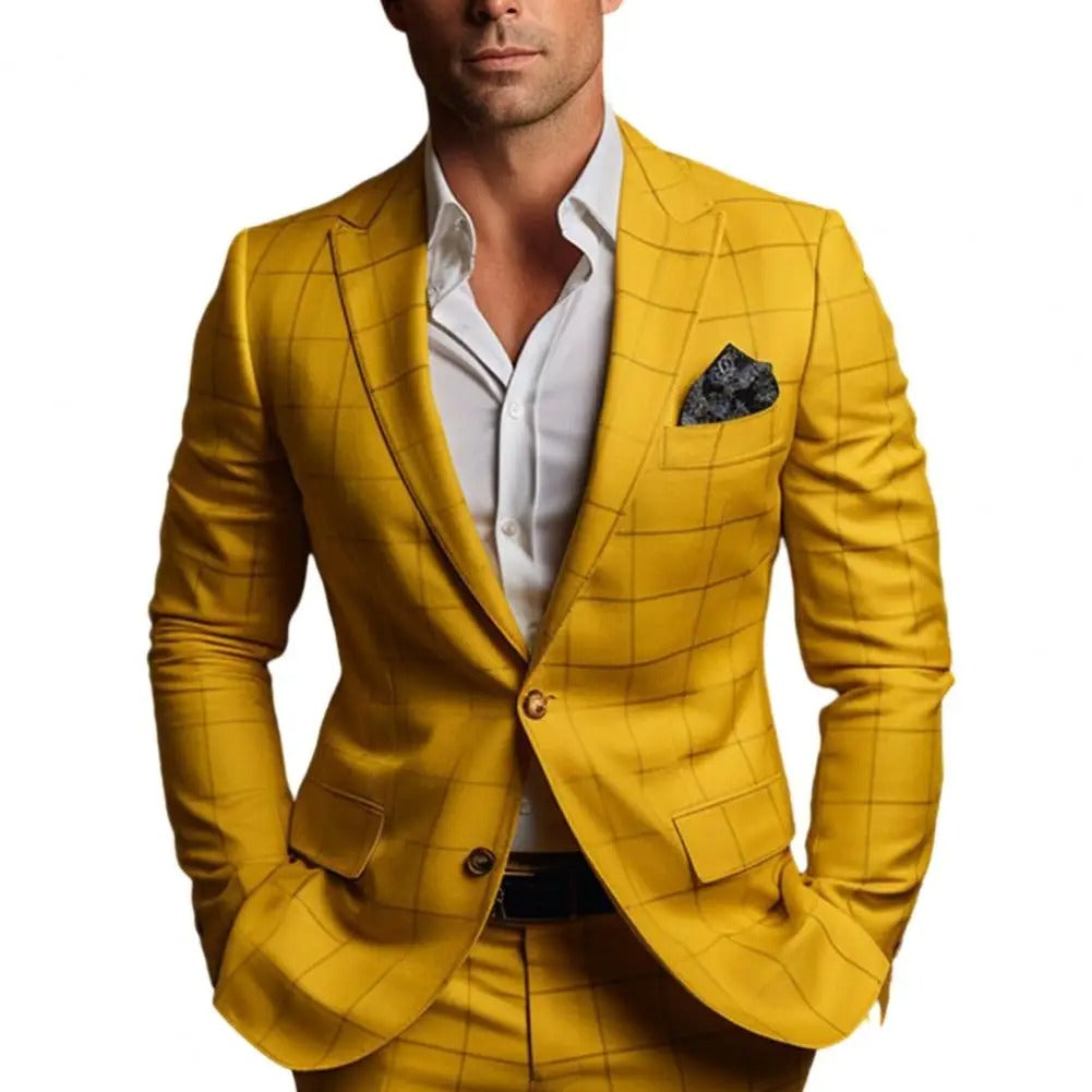 Sven | Herrenblazer mit Karomuster und schmalem Schnitt für elegante Auftritte