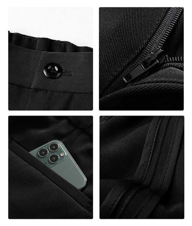 Thomas Men's Draped Formal Pants - Relaxed Fit Tailored Trousers for Business and Casual Wear