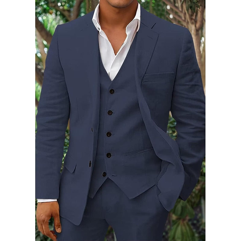 Tobias | Dreiteiliger Herrenanzug mit Blazer, Weste und Hose in klarer Passform