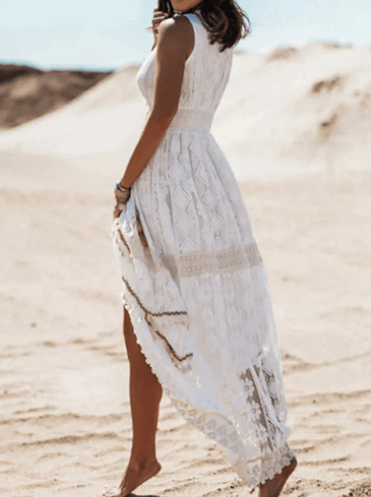 Valerie | Damen-Spitzenkleid im Boho-Stil mit feinen Details und fließender Passform