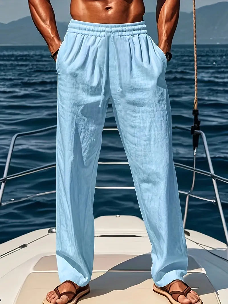 Weit geschnittene Herren Leinenhose | Luftige Sommerhose mit klassischem Stil