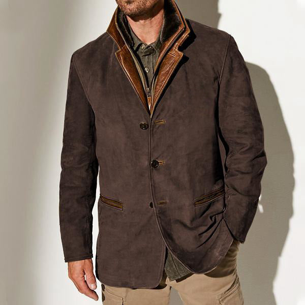 Wildlederjacke Herren – Strukturierter Schnitt mit Reverskragen