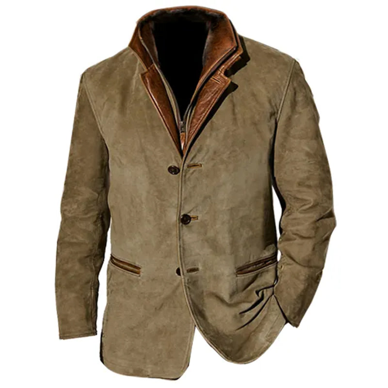 Wildlederjacke Herren – Strukturierter Schnitt mit Reverskragen