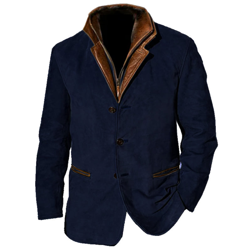 Wildlederjacke Herren – Strukturierter Schnitt mit Reverskragen