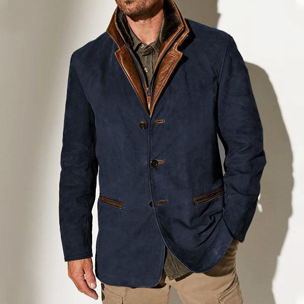 Wildlederjacke Herren – Strukturierter Schnitt mit Reverskragen