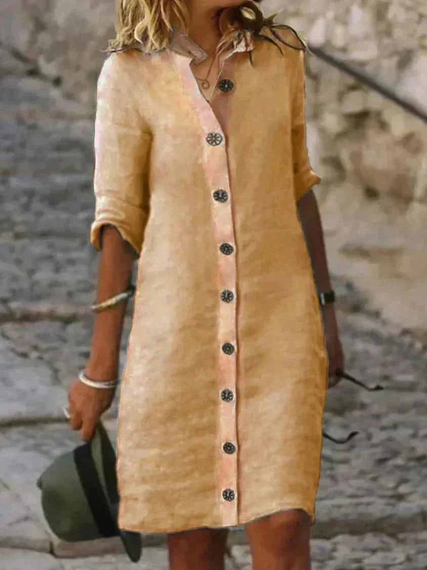 Yrsa | Damen-Sommerkleid mit Knopfleiste – luftig, bequem und vielseitig