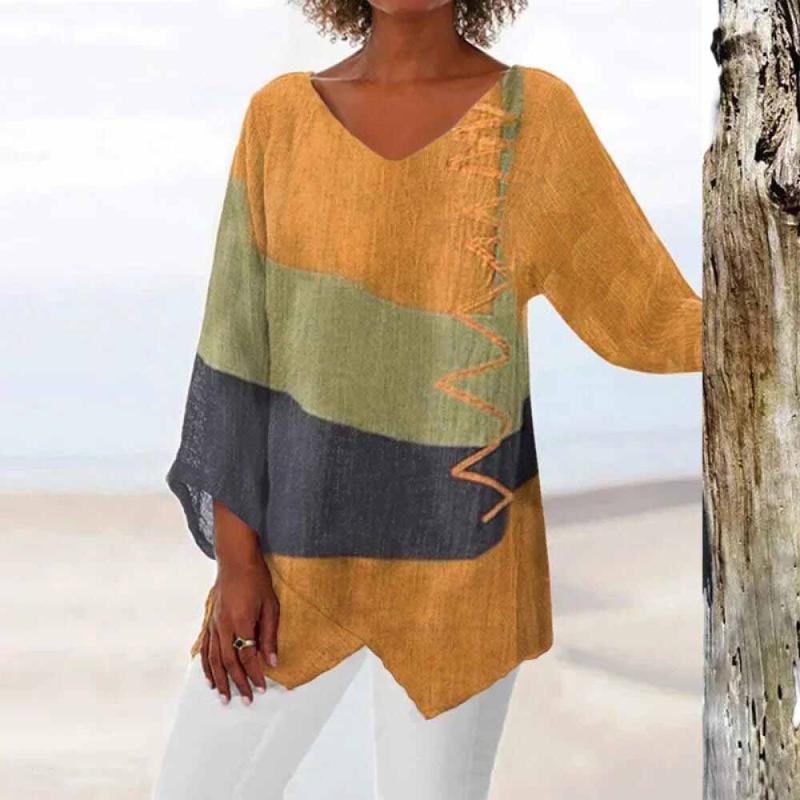 Zorya | Damenbluse mit raffiniertem dreifarbigem Design und fließender Passform