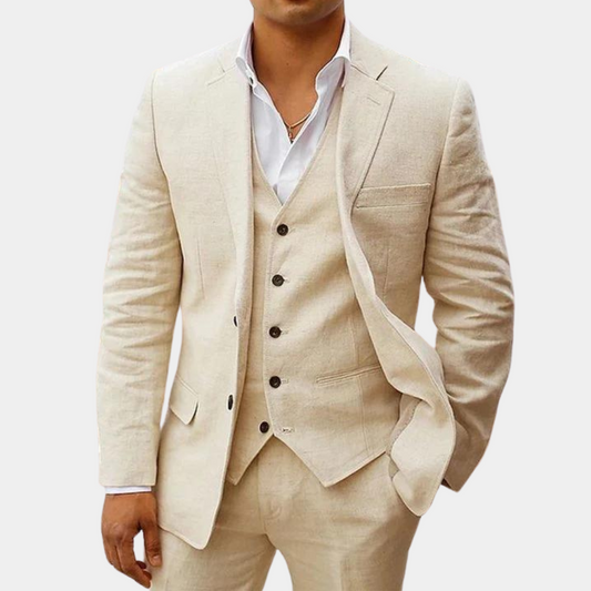 Bastian | Dreiteiliges Herren-Set mit Blazer, Weste und Hose im modernen Stil
