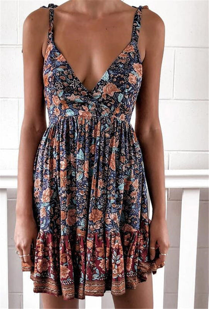 Bedrucktes Riemchen-Sommerkleid | Leichtes Sommerkleid für Feminine Looks
