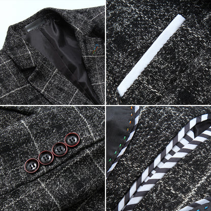 Benedikt | Moderner Herrenblazer mit Karomuster und schlanker Passform