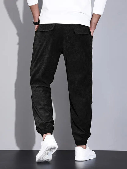 Brody Herren Cargohose aus Kord | Bequeme Jogginghose mit Taschen im Streetwear-Stil