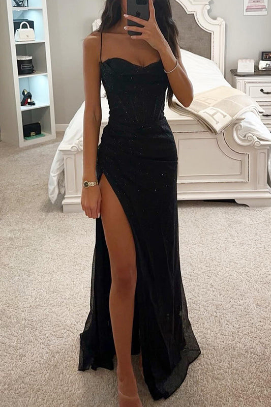 Celeste Pailletten Maxikleid | Elegantes Kleid mit Korsett für Festliche Anlässe