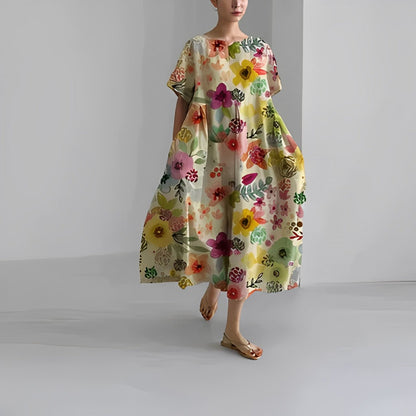Damen Amelia Kleid | Boho-Blumenmuster für Unkomplizierte Eleganz