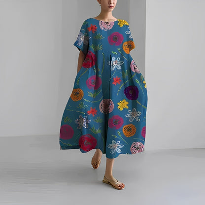 Damen Amelia Kleid | Boho-Blumenmuster für Unkomplizierte Eleganz
