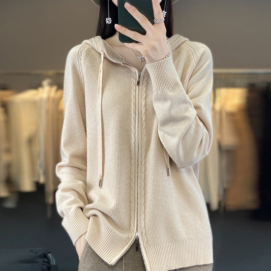 Damen Kapuzenjacke Warm & Weich – Reißverschluss Hoodie für Freizeit & Alltag