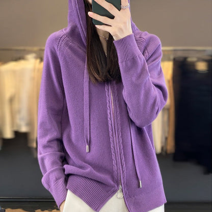 Damen Kapuzenjacke Warm & Weich – Reißverschluss Hoodie für Freizeit & Alltag