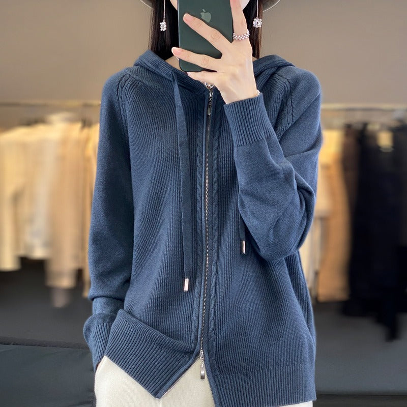 Damen Kapuzenjacke Warm & Weich – Reißverschluss Hoodie für Freizeit & Alltag