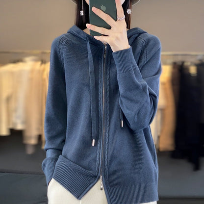 Damen Kapuzenjacke Warm & Weich – Reißverschluss Hoodie für Freizeit & Alltag
