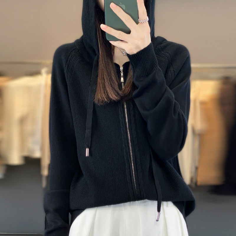 Damen Kapuzenjacke Warm & Weich – Reißverschluss Hoodie für Freizeit & Alltag