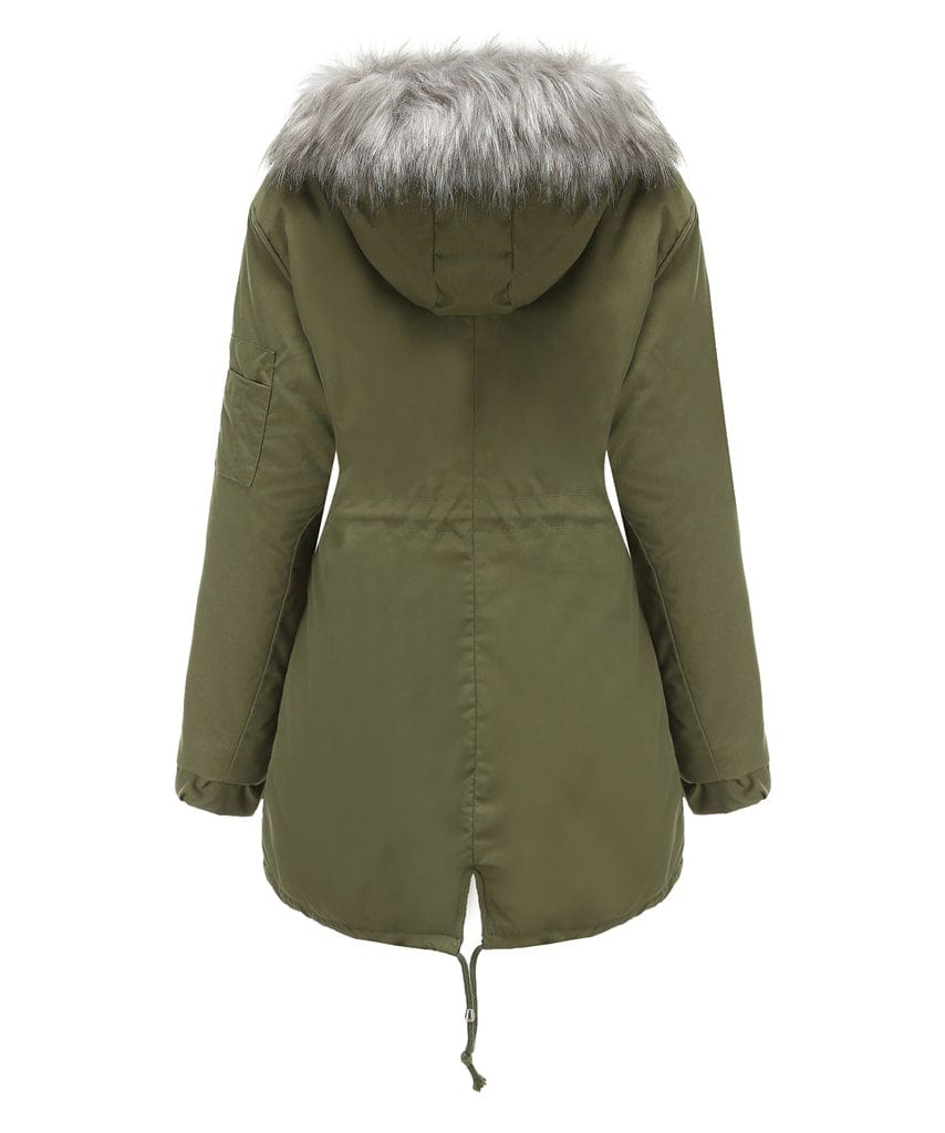 Damen Parka mit Kapuze – Warm Gefüttert mit Sherpa-Innenfutter