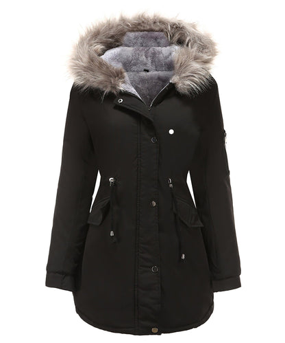 Damen Parka mit Kapuze – Warm Gefüttert mit Sherpa-Innenfutter