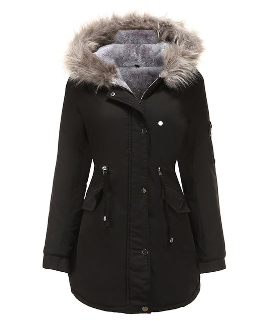 Damen Parka mit Kapuze – Warm Gefüttert mit Sherpa-Innenfutter