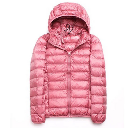 Damen Pufferjacke Ultraleicht mit Kapuze – Faltbare Steppjacke für Reisen