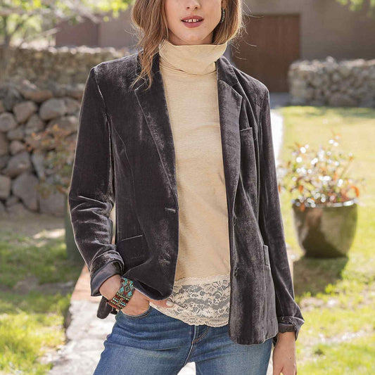 Damen Samtblazer – Luxus Slim Fit Jacke für alle Jahreszeiten