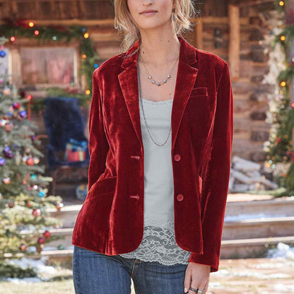 Damen Samtblazer – Luxus Slim Fit Jacke für alle Jahreszeiten